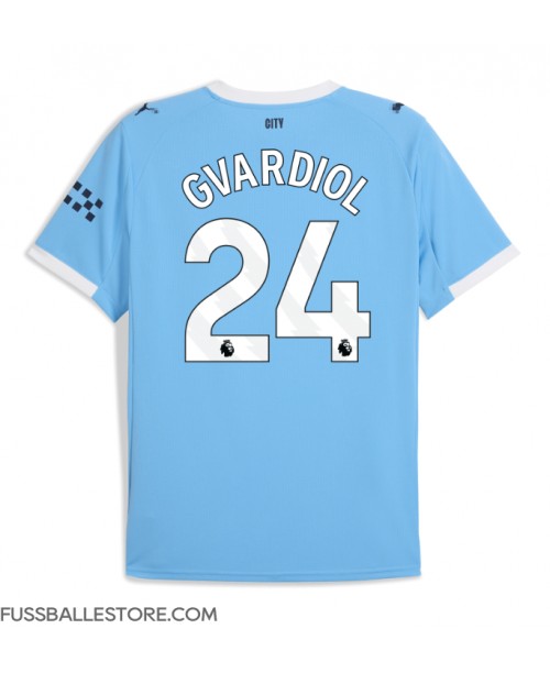 Günstige Manchester City Josko Gvardiol #24 Heimtrikot 2025-26 Kurzarm Günstige Manchester City Josko Gvardiol #24 Heimtrikot 2025-26 Kurzarm
